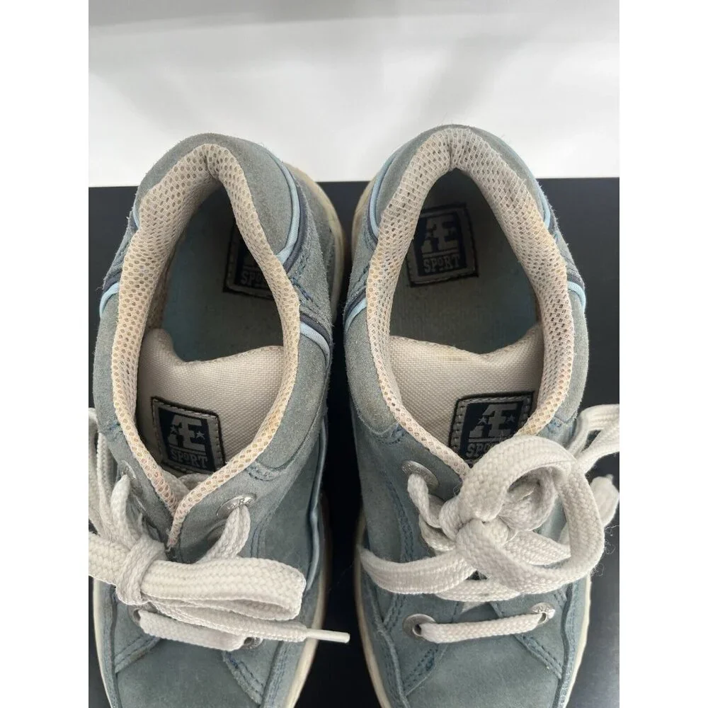 Vintage 90s Y2K AE Sport Blue Suede Sneakers chunky Sole Women’s Size 8 - Picture 2 of 8